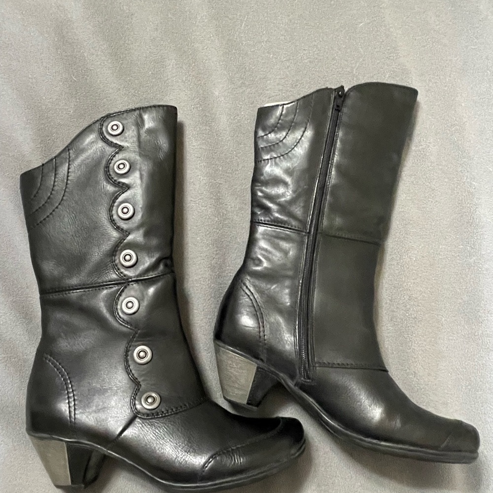 Remonte black leather dress boots - Picture 2 of 9